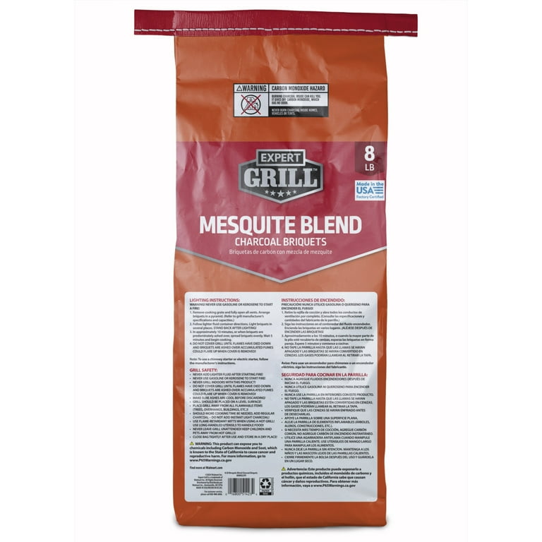Expert Grill Premium Charcoal Briquets blended with Mesquite