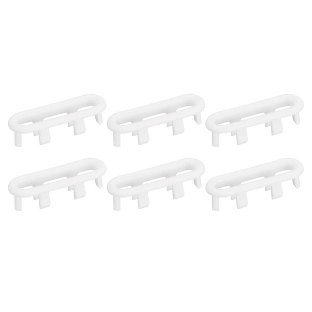 Anillo de cubierta de desbordamiento de fregadero Uxcell 6 Pack 47.8x13.6mm Inserto de agujero ovalado en tapas blancas