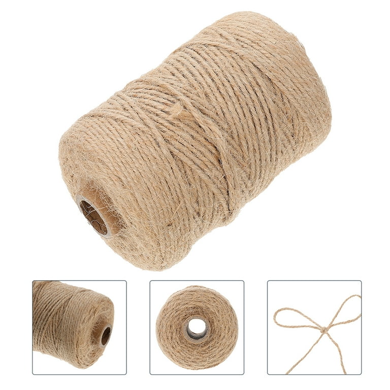 Natural Jute Twine 1mm 328 Feet Crafting Twine String for Crafts Gift, Craft Projects, Wrapping, Bundling, Packing, Gardening and More, Jute Rope to
