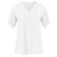 thumbnail image 5 of Vetement Femme ete 2025 Women's Loose V Neck T Shirt Shirt With Lace Stitching Casual T Shirts for Women Compression Shirts Women Long Sleeve And Set for Long Sleeve Loose Fit Sleeves XXL XXL, 5 of 5