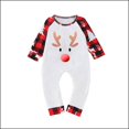 thumbnail image 3 of Odeerbi Christmas Pajamas for Family Holiday Long Sleeve Family Christmas Pajamas Matching Sets Infant Parent Child Outfit Printed Loungewear Two-Piece Sleepwear Xmas PJs Set White, 3 of 5