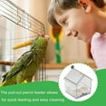 thumbnail image 2 of Pull-Out External Parrot Feeder, Hanging Transparent Bird Feeder House with Pull-Out Tray, Dual Food Slots, Easy Refill & Cleaning, Durable Outdoor Cage Attachment for Balcony Garden Fence(1pc Green), 2 of 10