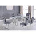 thumbnail image 2 of Rectangular Clear Glass 7pc Dining Set with Silver Stainless Steel Base, 2 of 4
