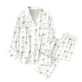 thumbnail image 6 of Long Sleeve Pajama Set Cute Heart Print Womens Cotton Button Down Matching Sleepwear With Long Pants, 6 of 6