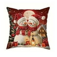 thumbnail image 2 of Christmas Reindeer Throw Pillow Cover 18x18 Inches, Xmas Tree, Snowflakes, Merry Christmas Decorations, Snowman, Santa Claus Pillowcase for Farmhouse Home Holiday Decor, 2 of 6