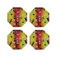 thumbnail image 2 of Disketp Colorful Tie Dye Stained Glass 1 Funny Coasters,4 Pcs Leather Coasters With Holder, Perfect Housewarming Hostess Gifts,Protect Furniture From Water Marks Scratch, 2 of 9