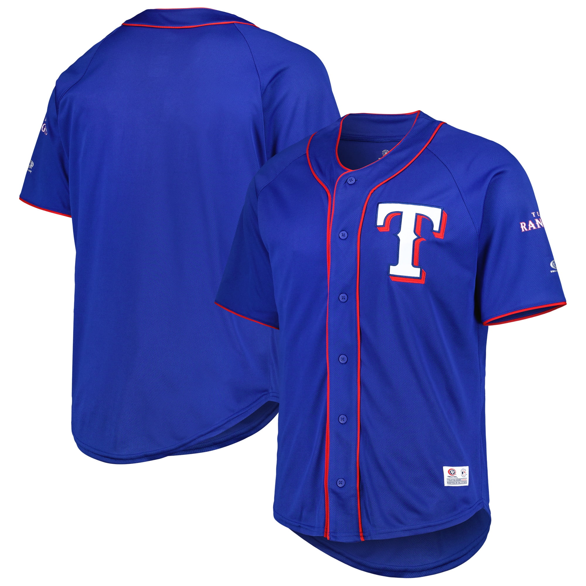 Men's Royal Texas Rangers ButtonUp Baseball Jersey