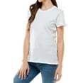 thumbnail image 4 of Women's Basic Solid Crew Neck T Shirt, Medium, White, 4 of 7