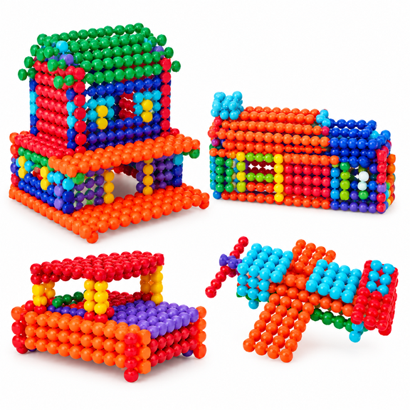 150-Piece Snap-Together Building Sticks Set for Kids, Ages 4