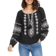 Karen Kane Embroidered Peasant Top