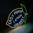 thumbnail image 2 of Handmadetneonsign Easy Peasy Lemon Squeezy Neon Sign, Funny Fruit Lemon Shape Wall Art Decor, Home Wall Decor, 2 of 5