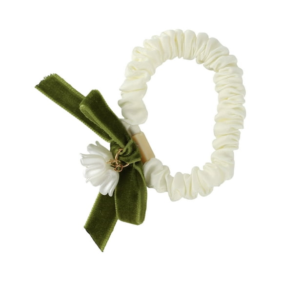1 Pc Fashion Elegant Bell Orchid Hair Scrunchies for Women for Girls Green Beige