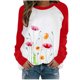 thumbnail image 2 of ICHUANYI Clearance Fashion Women's Spring Fall Patchwork Printed Long Sleeves Round Neck Casual Tee Tops ICHUANYI "ICHUANYI", 2 of 6