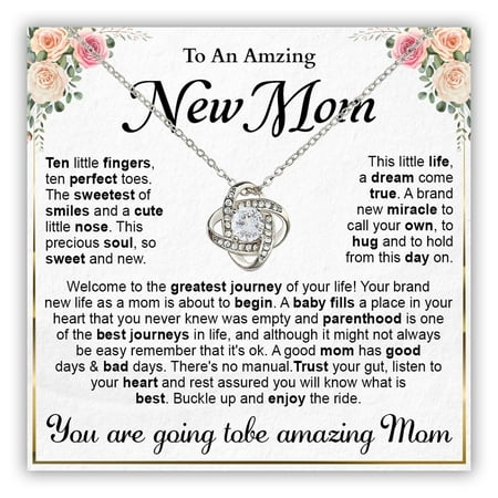 To My Pregnant Daughter: Mom'S First Time Pregnancy Necklace #1196, White Love Knot Necklace