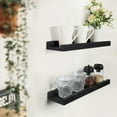 thumbnail image 2 of Sfugno Floating Ledge Shelves Rustic Wood Wall Shelf Set of 3 for Storage and Display 16.9 inch Vintage,Black, 2 of 8