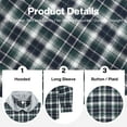 thumbnail image 5 of Actgleam Boys Girls Plaid Shirts Long Sleeve Button Down Hooded Plaid Top Outfits 5Years,Green, 5 of 8