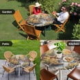 thumbnail image 4 of Autumn Forest Deer Round Tablecloth for 36-44 Inch Tables, Fitted Table Cover with Elastic Edge, Elk River Mountain Waterproof Outdoor Table Cloth Protector for Patio Garden Dinner Picnic, 4 of 9
