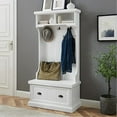 thumbnail image 2 of Crosley Furniture Shoreline Coastal MDF Wood Hall Tree in White, 2 of 3