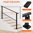 thumbnail image 3 of AKDSteel 3/4/5 Step Handrail for Outdoor & Indoor Steps, Heavy Duty Steel Stair Railing, Non-Slip Grip & Weatherproof, Easy to Install for Deck, Porch, 3 of 7