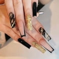 thumbnail image 1 of Tal Nail Wear Nail Wholesale Shiny Black Gold Atmosférico Europa y los Estados Unidos Long Nail Patch Wholesale Wear Nail Special Nail Piece ZefeiWu 8390613825698, 1 of 1