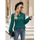 thumbnail image 4 of Blusa elegante de mujer, manga larga, jersey con cuello en V, túnica, 4 of 7
