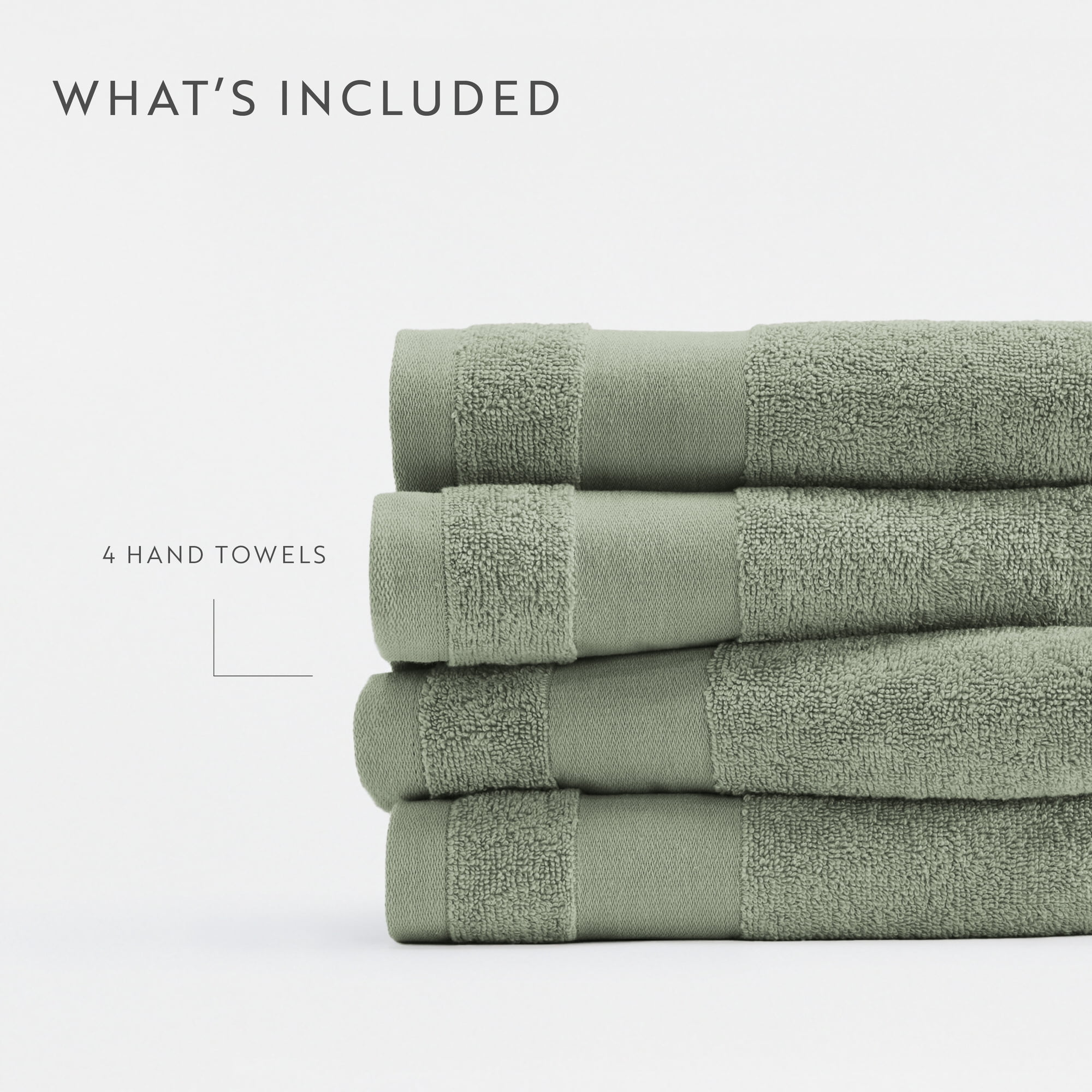 Noble Linens 4 pack Cotton Hand Towels