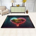 thumbnail image 2 of SKYSONIC Unique Neon Flowers Heart Non-Slip Area Rug, Valentine's Day Floor Carpet Comfort Floor Mats Decor for Indoor Front Porch Living Room Bedroom Kitchen, 36"x24", 2 of 5