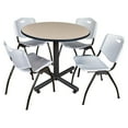 thumbnail image 5 of Regency Kobe 30 in. Round X-Base Breakroom Table- Beige, 4 M Stack Chairs- Grey, 5 of 5