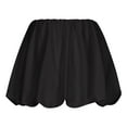 thumbnail image 6 of Lovskoo Women's Bubble Mini Skirt Low Waist Pleated Puffy Short Skirts A-Line Rufle Flared Mini Skirts Black, 6 of 8