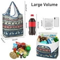 thumbnail image 3 of 5 Pack Foldable Shopping Bag,Multicolor Christmas Pattern Reusable Grocery Bags with Pockets,Large Reusable Tote Bags with Handles Waterproof & Lightweight, 3 of 6