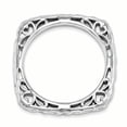 thumbnail image 2 of Sterling Silver Polished Rhodium-plate Square Ring, 2 of 7