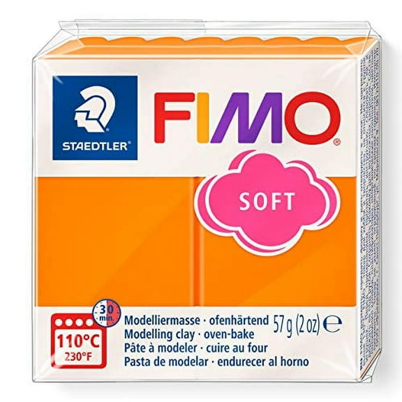 Staedtler FIMO Soft Polymer Clay - -Oven Bake Clay for Jewelry, Sculpting, Crafting, Tangerine 8020-42