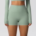 thumbnail image 4 of Vibrex Women's High Waist Yoga Shorts with Pockets, Solid Color Stretchy Athletic Workout Shorts, Slim Fit Casual Summer Active Bottoms,Green_S, 4 of 9