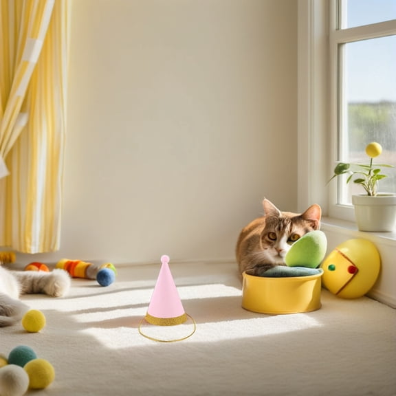 LIFKOME Small Pet Birthday Hats and Paper Party Caps 16 Pieces