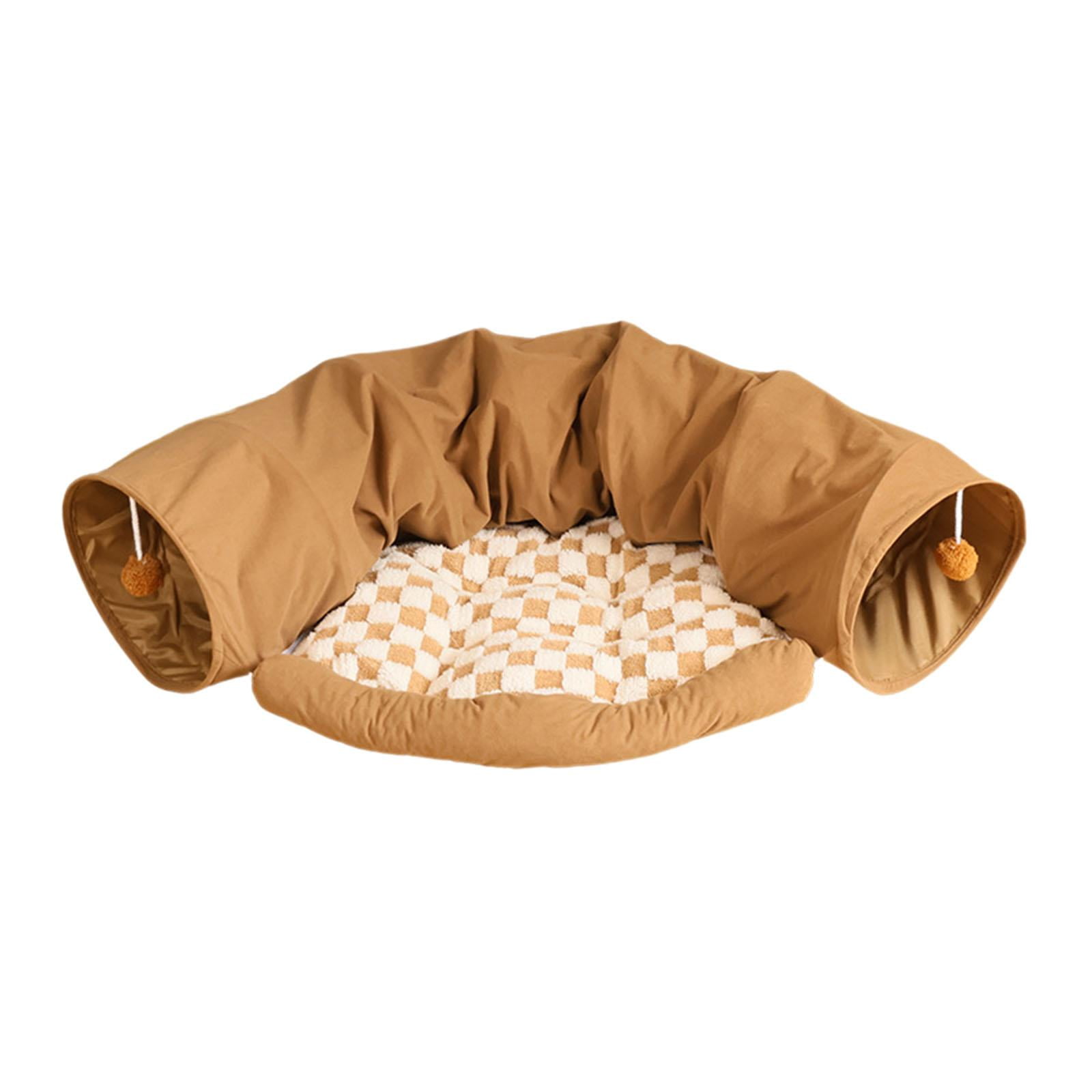FITYLE Cat Tunnel Bed Cat Tunnel Tube Toy Interactive Cat Toy Cushion Nest Mat Dog Bed Play Tunnel Kitten for Kitty Cats Dogs Kitten