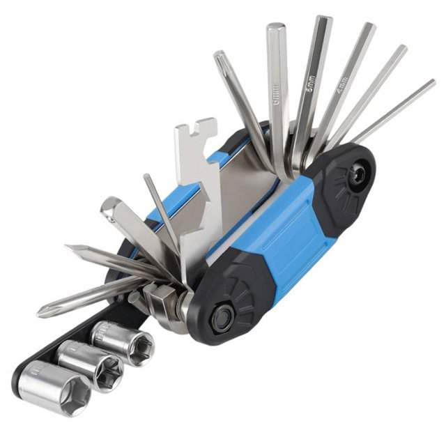 Ensemble Essentiel d'Outils de Réparation de Vélo 16-en-1: Compact, Durable et Parfait