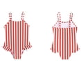 thumbnail image 4 of Lullu Newborn Girls Striped Ruffle One-Piece Swimsuit Bathing Suit Baby Swimwear Beachwear, 4 of 5