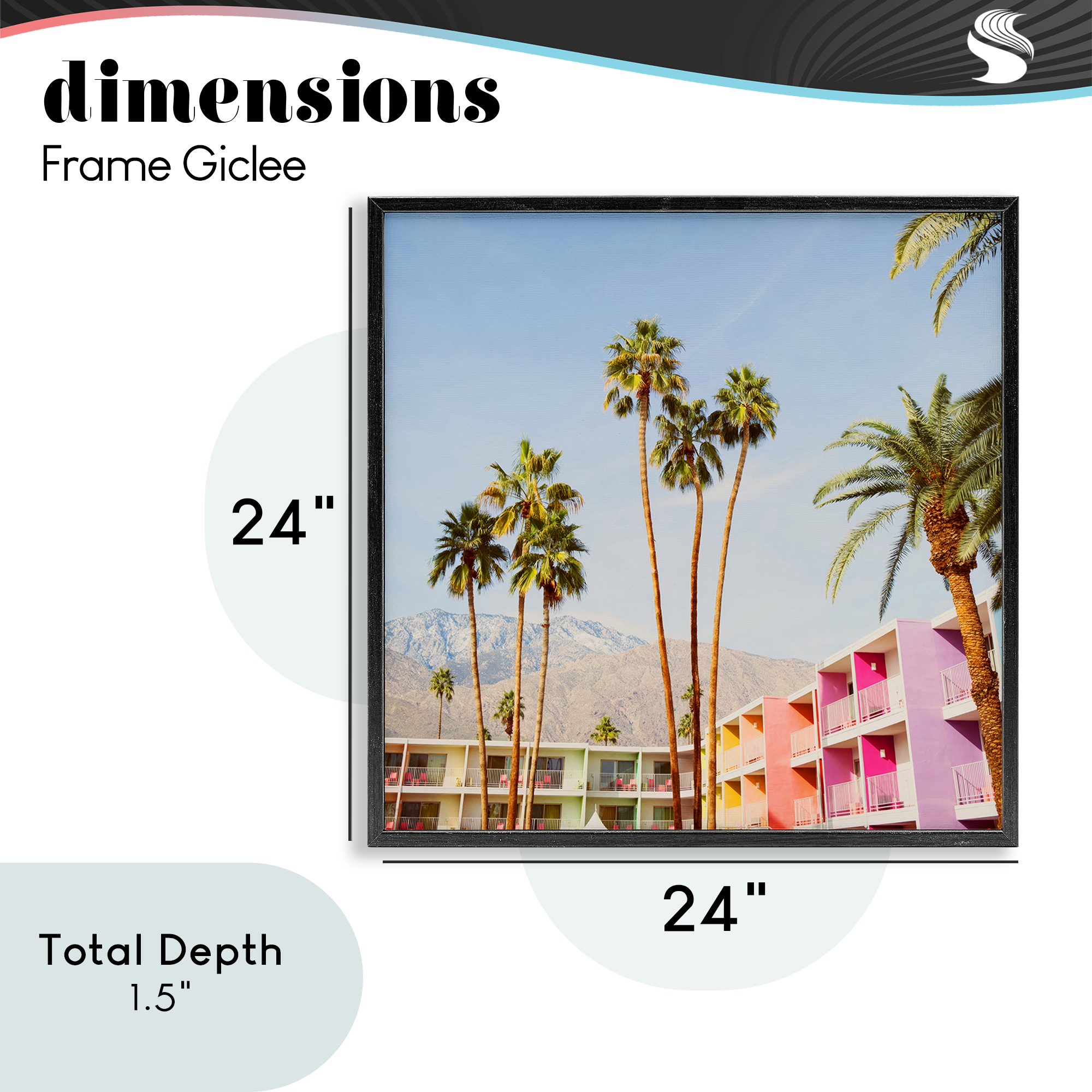 Looming Palms over Resort Black Framed Giclee Art, design by LISH Creative