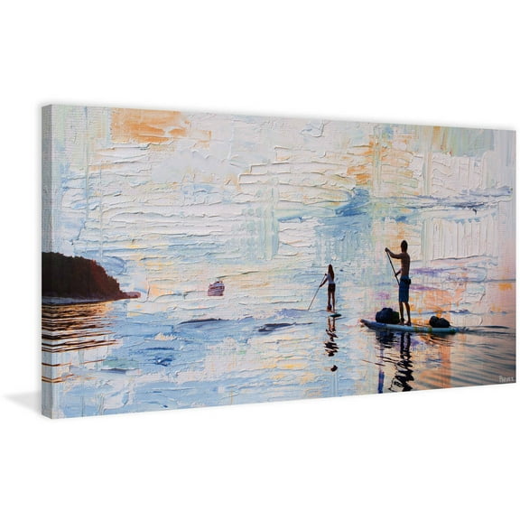 "Dusk Paddling" Painting Print on Wrapped Canvas