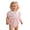 Pink, variant on Baby Girl Bodysuit Easter Bunny Print Peter Pan Collar Short Sleeve Striped Romper Toddler Soft Pink 6 Months-12 Months