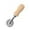 B, variant on Stainless Steel Pizza Cutter with Ergonomic Wooden Handle for Effortless Slicing of Cakes and Pastries