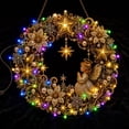 thumbnail image 3 of Handmade Christmas Pearl Light Wreath with LED String Lights DIY Holiday Garland Decoration for Home Tree Party Xmas Decor Gift, 3 of 6