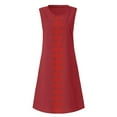 thumbnail image 2 of Robe Grande Taille pour Femmes Été Femmes Style Été Col en V Imprimée Coton et Lin Décontractée Robe Grande Taille pour Dames, 2 of 6