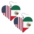 thumbnail image 6 of Leather Heart Earrings Dangle For Women America Mexico Flag Love Earrings Drop For Women, 6 of 6