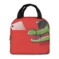 thumbnail image 1 of Fotbe Cool Crocodile With Sunglasses Bolsa Térmica con Estampado y Forro de Aluminio Grueso Bolsa de Almuerzo con Bolsillo Frontal para Hombres y Mujeres, Ideal para Trabajo, Escuela, 1 of 8
