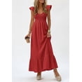 thumbnail image 6 of PRETTYGARDEN Women's Summer Casual Maxi Dresses Cap Sleeve V Neck Smocked Long Pockets Party Sundress Vacation Outfits, 6 of 8