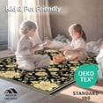 thumbnail image 4 of ODIKA 6'x9' Machine Washable Non-Slip Area Rug, Timeless Black Floral Elegance High Traffic Rug, Gold, 27154, 4 of 7