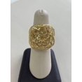 thumbnail image 2 of 18K Yellow Gold Square Flower Brocade Ring, 2 of 4