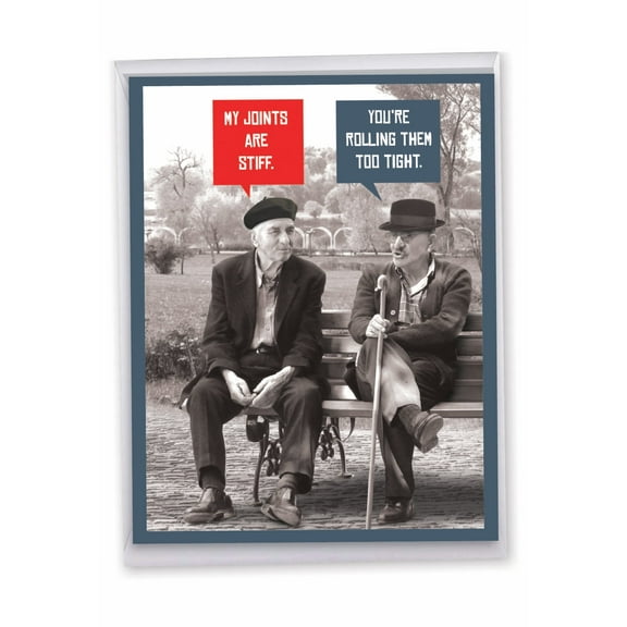 NobleWorks Jumbo Funny Birthday Greeting Card 8.5 x 11 Inch with Envelope (1 Pack) Large Jumbo Bday Unlit Men Stiff Joints J10245BDG