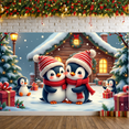 thumbnail image 5 of Decorative Design Happy Holidays Banner Penguin Festive Penguins Holiday Background for Christmas Party Indoor Outdoor Celebration, 5 of 9